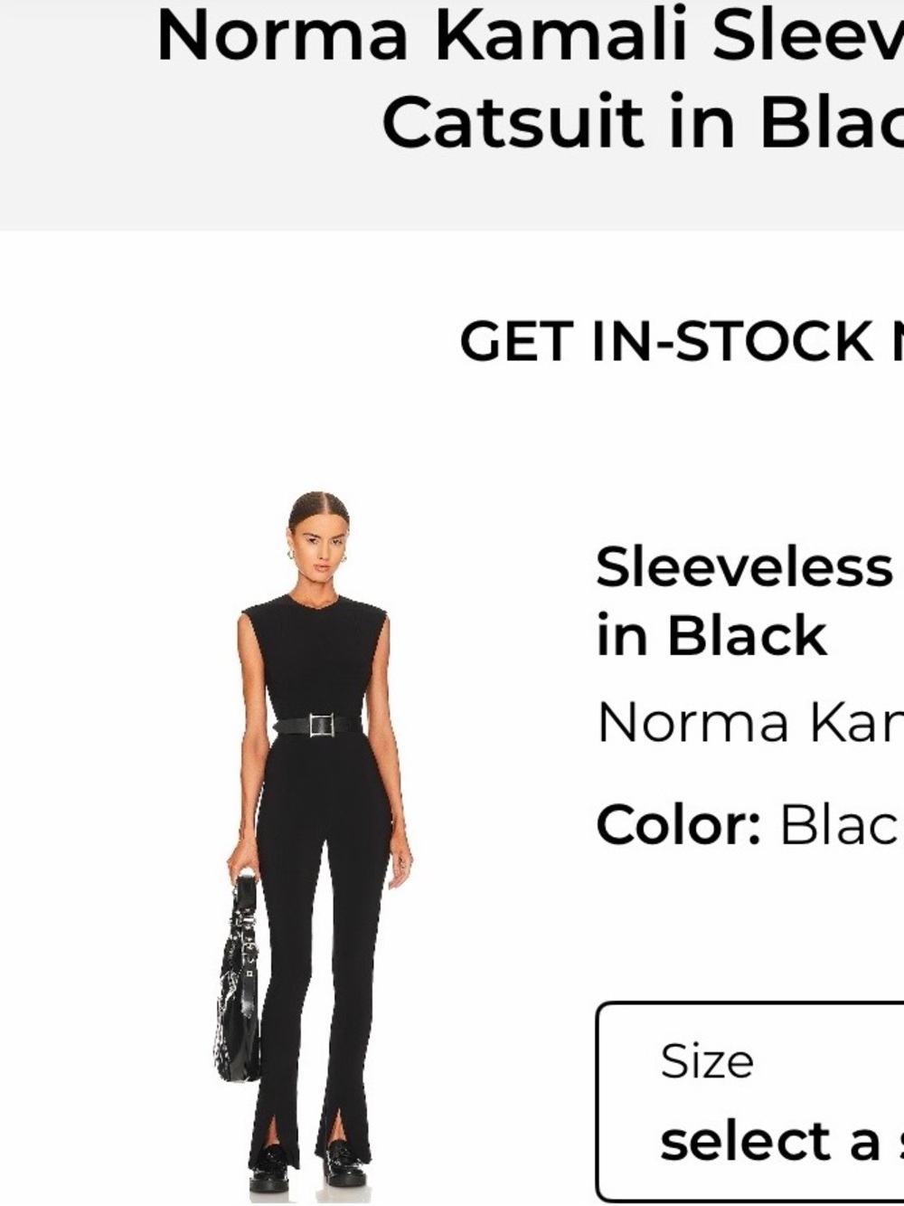 Norma Kamali Black Sleeveless Spat Legging Catsuit
